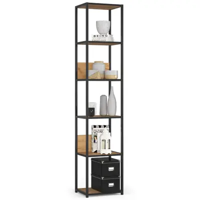 Kovový regál Loft 40 cm černá/dub craft