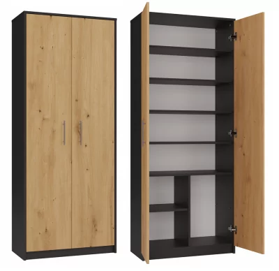 Regál Oliv 2D antracit/dub artisan