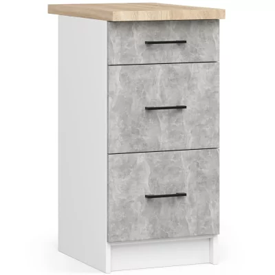 Kuchyňská skříňka Olivia S40 SZ3 bílá/beton