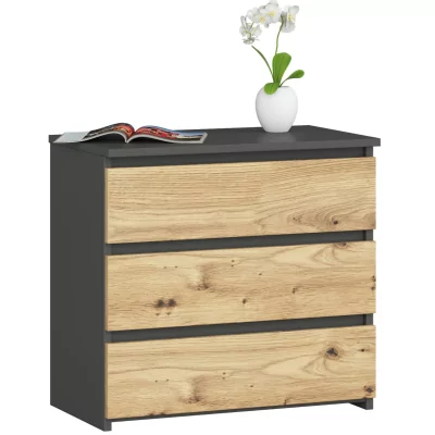 Komoda CL3 3SZ CLP grafitová šedá/dub artisan