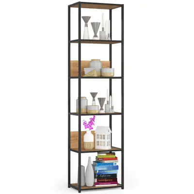 Kovový regál Loft 50 cm černá/dub craft