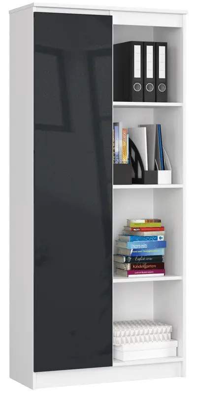 Regál R80 1D4P bílá/grafitový lesk