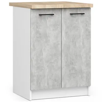 Kuchyňská skříňka Olivia S60 2D bílá/beton