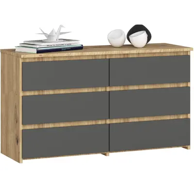 Komoda CL100 6SZ dub artisan/grafitová šedá