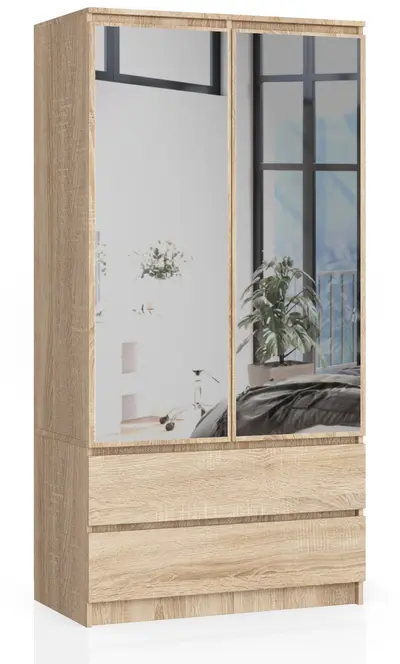 Šatní skříň se zrcadlem S90 2D2SZ dub sonoma