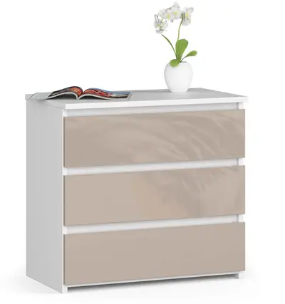 Komoda CL3 60 cm bílá/cappuccino lesk