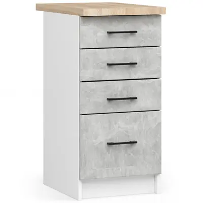 Kuchyňská skříňka Olivia S40 SZ4 bílá/beton