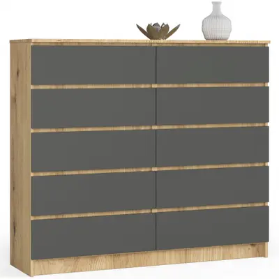 Komoda K140 10SZ dub artisan/grafitová šedá