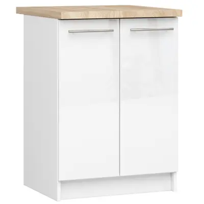 Kuchyňská skříňka Olivia S60 2D bílá/bílý lesk