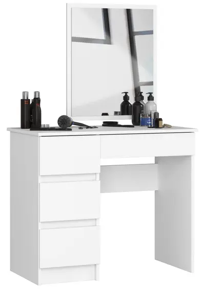 Toaletní stolek se zrcadlem T-6/SL 50x60 levá - bílá