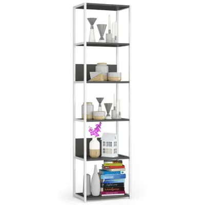 Kovový regál Loft 50 cm bílá/šedá