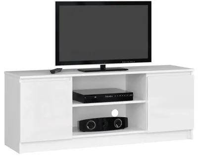 TV stolek K140 bílá/bílý lesk