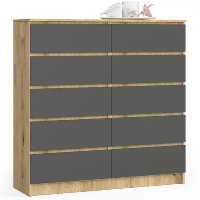 Komoda K120 10SZ dub artisan/grafitová šedá