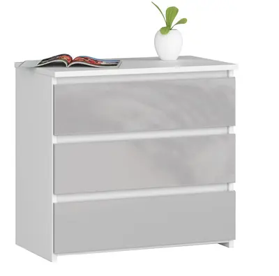 Komoda CL3 60 cm bílá/metalický lesk