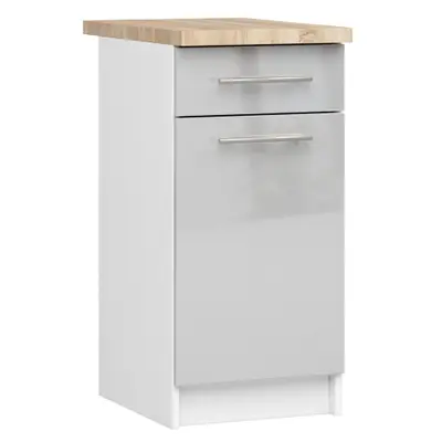 Kuchyňská skříňka Olivia S40 SZ1 bílá/metalický lesk