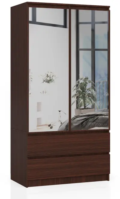 Šatní skříň S90 2D2SZ se zrcadlem wenge
