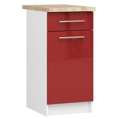 Kuchyňská skříňka Olivia S40 SZ1 bílá/červený lesk