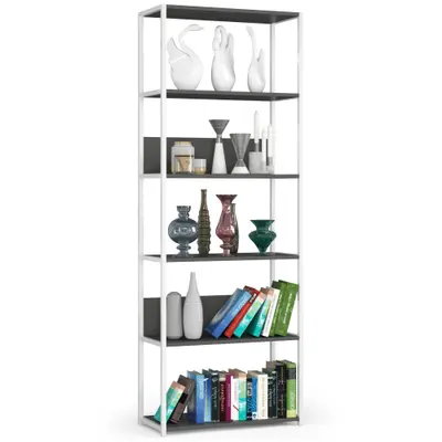 Kovový regál Loft 70 cm bílá/šedá