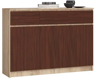 Komoda K140 3D3SZ dub sonoma/wenge