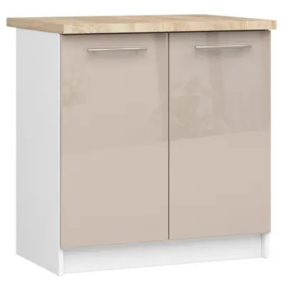 Kuchyňská skříňka Olivia S80 2D bílá/cappuccino lesk