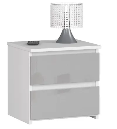 Noční stolek CL2 2SZ CLP bílá/metalický lesk