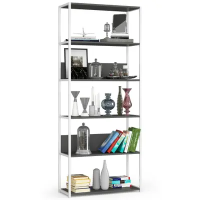 Kovový regál Loft 80 cm bílá/šedá