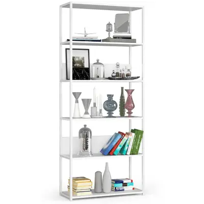 Kovový regál Loft 80 cm bílá/bílá