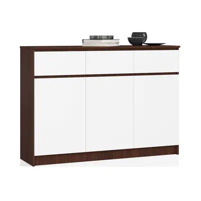 Komoda K140 3D3SZ wenge/bílá