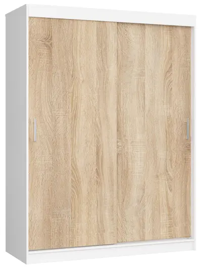 Šatní skříň posuvná Mono 150 cm bílá/dub sonoma