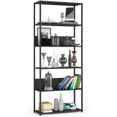 Kovový regál Loft 80 cm černá/černá