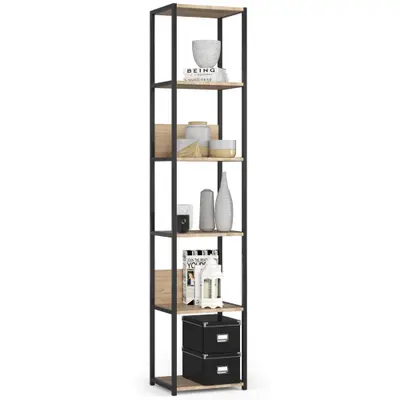 Kovový regál Loft 40 cm černá/dub sonoma