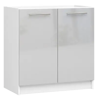 Kuchyňská skříňka Olivia S80 bílá/metalický lesk