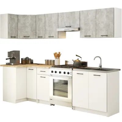 Kuchyňský set Olivia 3M beton/bílá
