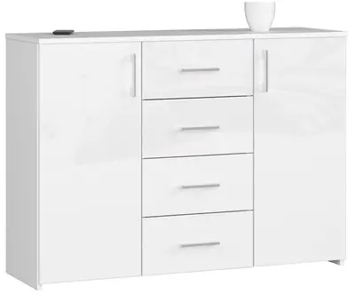Komoda K45 bílá/bílý lesk