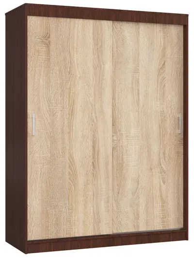 Šatní skříň posuvná Mono 150 cm wenge/dub sonoma