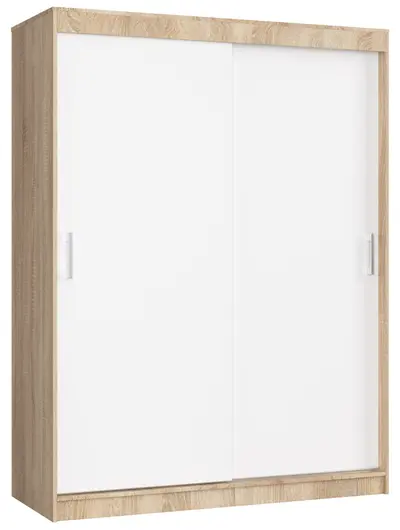 Šatní skříň posuvná Mono 150 cm dub sonoma/bílá