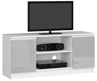 TV stolek K120 bílá/metalický lesk