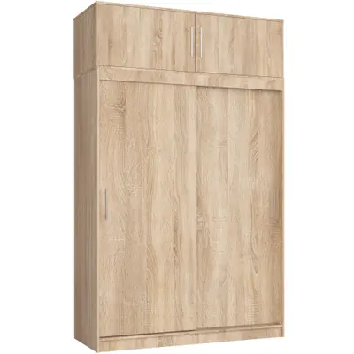 Šatní skříň posuvná s nástavbou Mono 150 cm dub sonoma