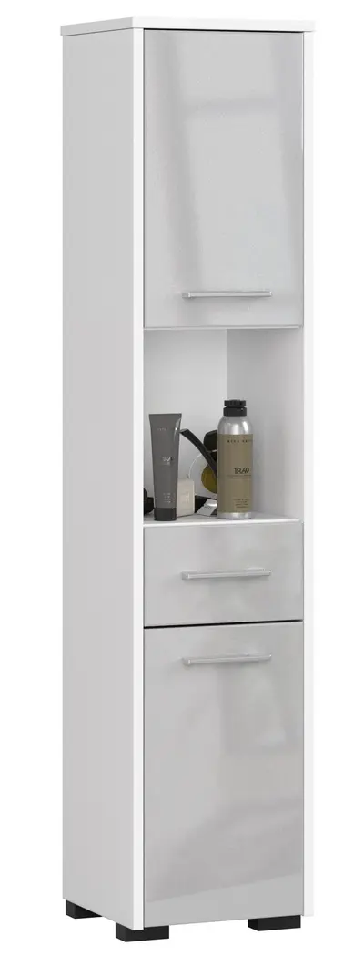 Koupelnová skříňka Fin 30 2D1SZ1W bílá/metalický lesk