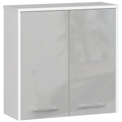 Koupelnová skříňka Fin W60 2D bílá/metalický lesk