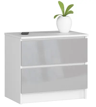 Noční stolek K60 2SZ CLP metalický lesk