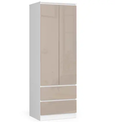Šatní skříň Star S60 2D2SZ bílá/cappuccino