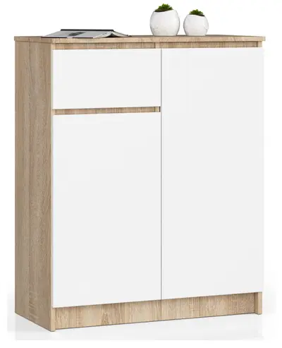 Komoda K80 2D1SZ dub sonoma/bílá