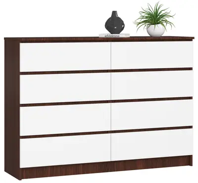 Komoda K140 8SZ wenge/bílá