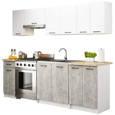 Kuchyňský set Olivia 2.4M bílá/beton