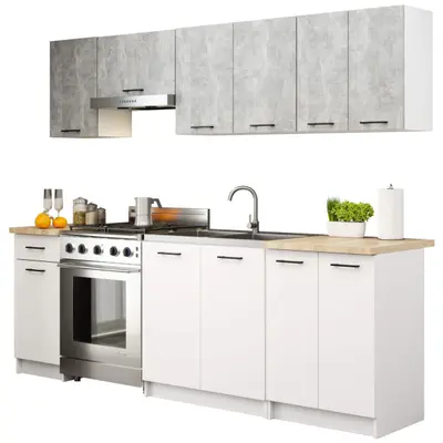Kuchyňský set Olivia 2.4M beton/bila