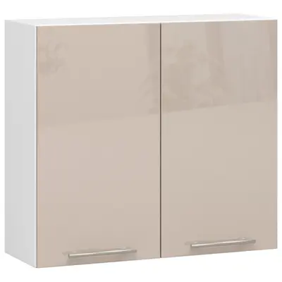 Závěsná kuchyňská skříňka Olivia W80 bílá/cappuccino lesk