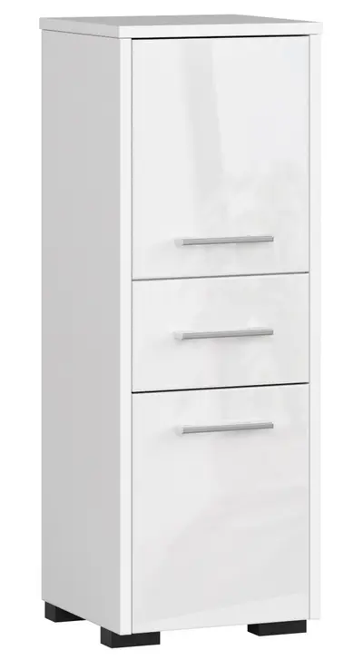 Koupelnová skříňka Fin 30 2D1SZ bílá/bílý lesk