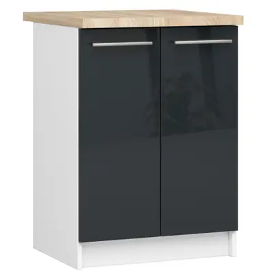 Kuchyňská skříňka Olivia S60 2D bílá/grafitový lesk