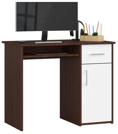 Počítačový stůl Pin wenge/bílá